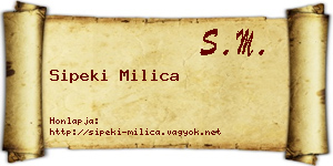 Sipeki Milica névjegykártya